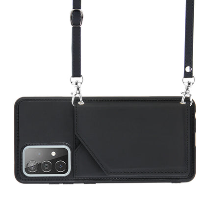Smooth Leather Card Holder Design Phone Stand Case with Shoulder Strap for Samsung Galaxy A52 4G/5G / A52s 5G / A52s 5G