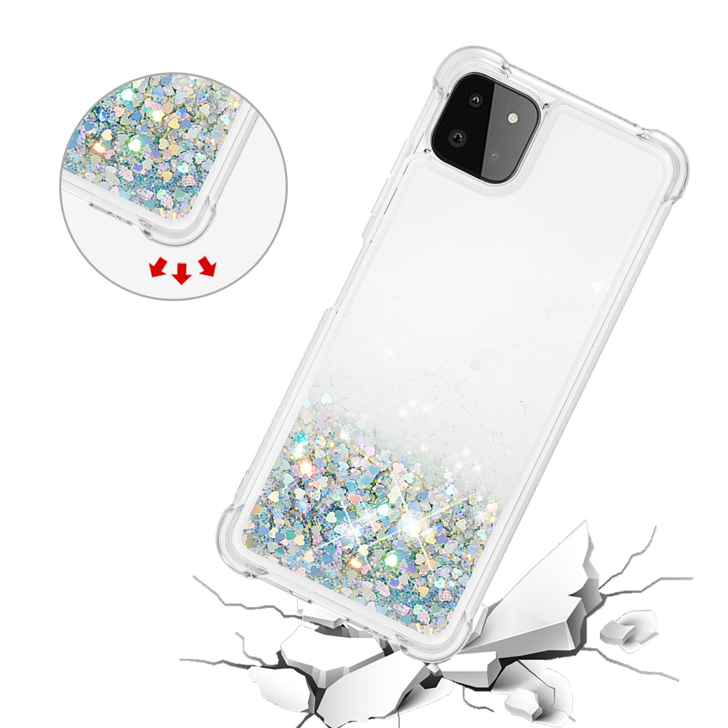 Patterned Quicksand Shockproof TPU Protector Shell for Samsung Galaxy A22 5G (US Version)