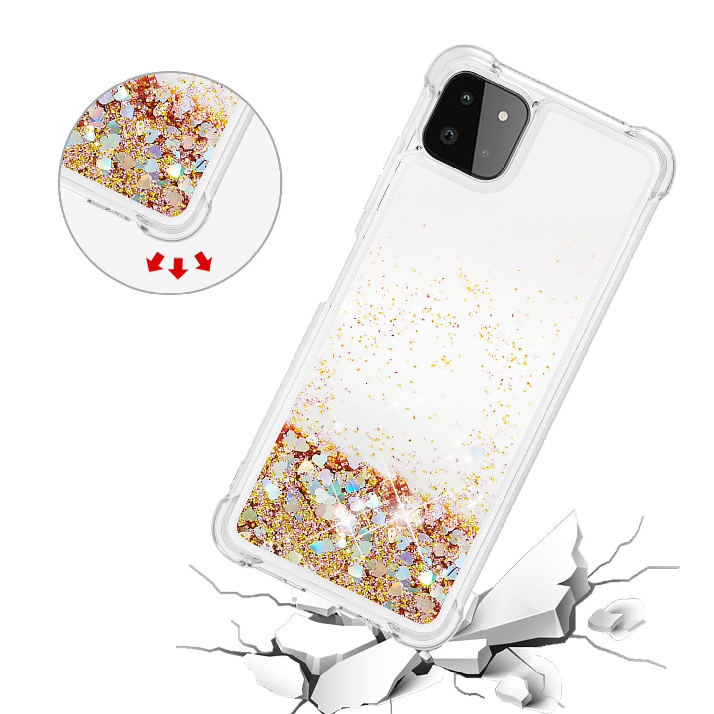 Patterned Quicksand Shockproof TPU Protector Shell for Samsung Galaxy A22 5G (US Version)