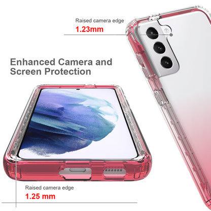 2-in-1 Gradient Color PC+TPU Hybrid Shell Case for Samsung Galaxy S21 5G/4G Cover