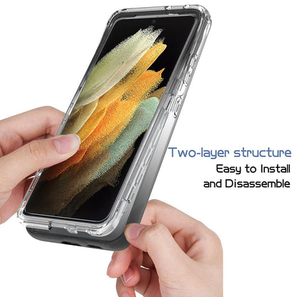 2-in-1 Gradient Color PC+TPU Hybrid Mobile Phone Shell Case for Samsung Galaxy S21 Ultra 5G
