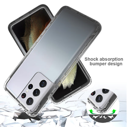 2-in-1 Gradient Color PC+TPU Hybrid Mobile Phone Shell Case for Samsung Galaxy S21 Ultra 5G