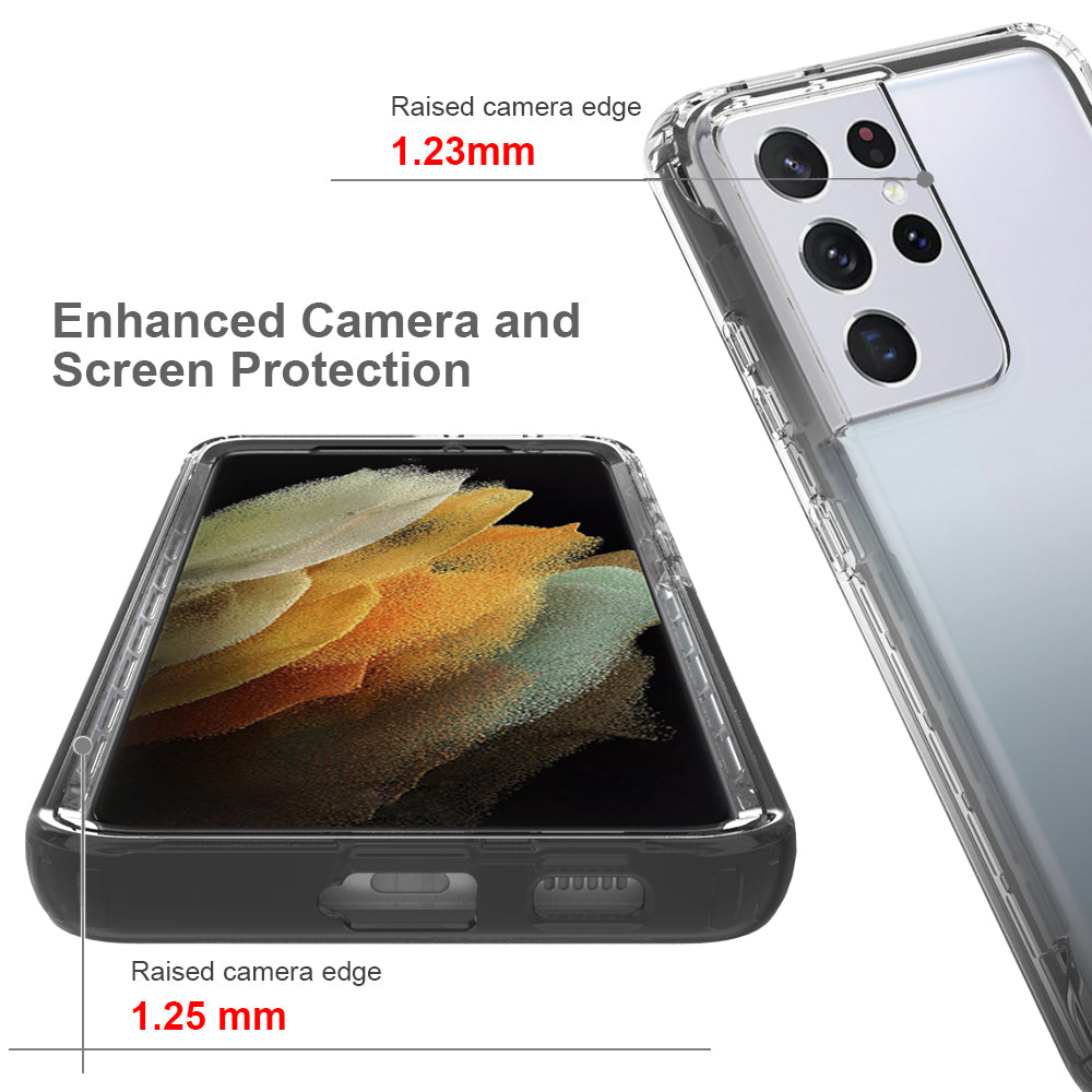 2-in-1 Gradient Color PC+TPU Hybrid Mobile Phone Shell Case for Samsung Galaxy S21 Ultra 5G