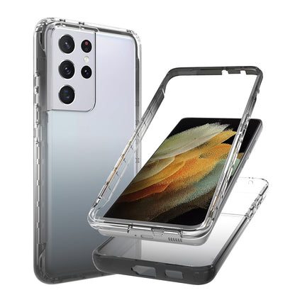 2-in-1 Gradient Color PC+TPU Hybrid Mobile Phone Shell Case for Samsung Galaxy S21 Ultra 5G