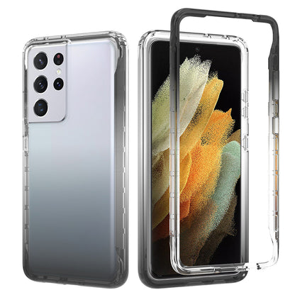 2-in-1 Gradient Color PC+TPU Hybrid Mobile Phone Shell Case for Samsung Galaxy S21 Ultra 5G