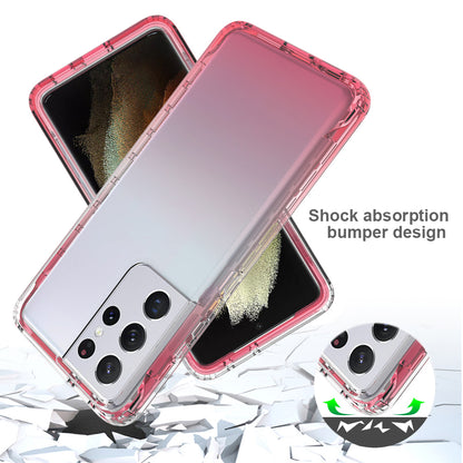 2-in-1 Gradient Color PC+TPU Hybrid Mobile Phone Shell Case for Samsung Galaxy S21 Ultra 5G