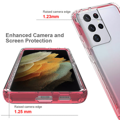 2-in-1 Gradient Color PC+TPU Hybrid Mobile Phone Shell Case for Samsung Galaxy S21 Ultra 5G