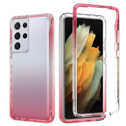 2-in-1 Gradient Color PC+TPU Hybrid Mobile Phone Shell Case for Samsung Galaxy S21 Ultra 5G