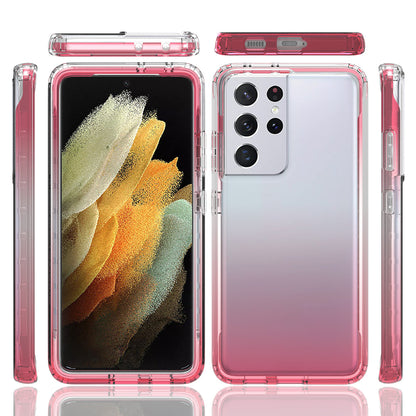 2-in-1 Gradient Color PC+TPU Hybrid Mobile Phone Shell Case for Samsung Galaxy S21 Ultra 5G