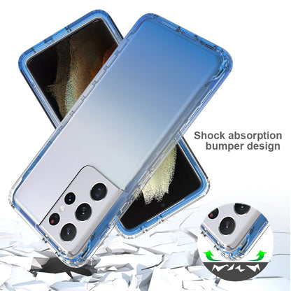 2-in-1 Gradient Color PC+TPU Hybrid Mobile Phone Shell Case for Samsung Galaxy S21 Ultra 5G