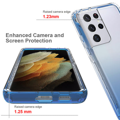 2-in-1 Gradient Color PC+TPU Hybrid Mobile Phone Shell Case for Samsung Galaxy S21 Ultra 5G