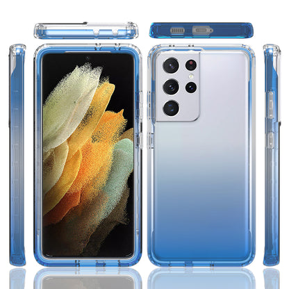 2-in-1 Gradient Color PC+TPU Hybrid Mobile Phone Shell Case for Samsung Galaxy S21 Ultra 5G