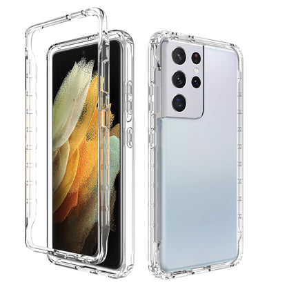 2-in-1 Gradient Color PC+TPU Hybrid Mobile Phone Shell Case for Samsung Galaxy S21 Ultra 5G