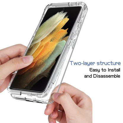 2-in-1 Gradient Color PC+TPU Hybrid Mobile Phone Shell Case for Samsung Galaxy S21 Ultra 5G