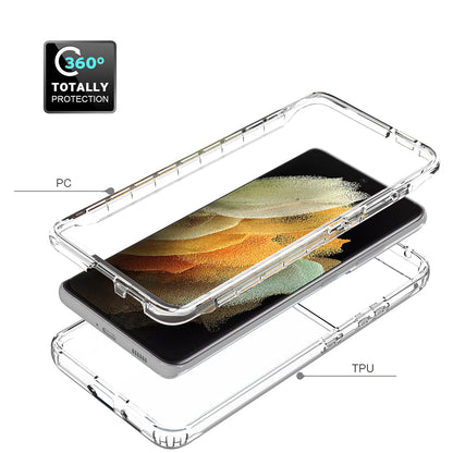 2-in-1 Gradient Color PC+TPU Hybrid Mobile Phone Shell Case for Samsung Galaxy S21 Ultra 5G