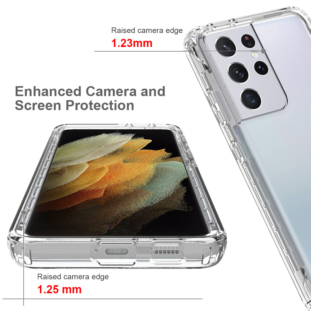 2-in-1 Gradient Color PC+TPU Hybrid Mobile Phone Shell Case for Samsung Galaxy S21 Ultra 5G