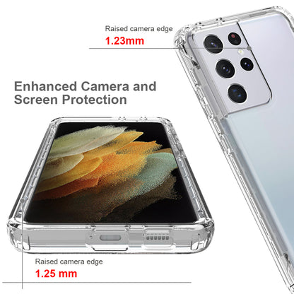 2-in-1 Gradient Color PC+TPU Hybrid Mobile Phone Shell Case for Samsung Galaxy S21 Ultra 5G