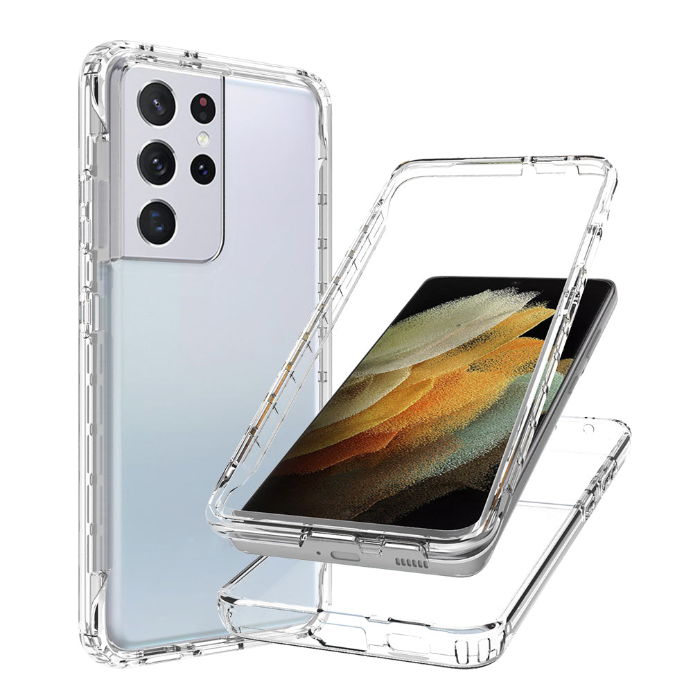 2-in-1 Gradient Color PC+TPU Hybrid Mobile Phone Shell Case for Samsung Galaxy S21 Ultra 5G