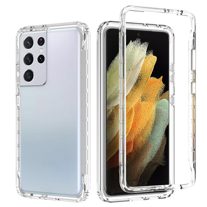2-in-1 Gradient Color PC+TPU Hybrid Mobile Phone Shell Case for Samsung Galaxy S21 Ultra 5G