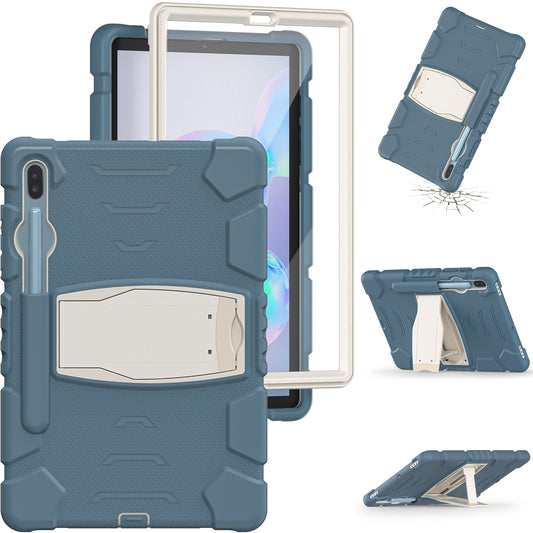 Impact Resistant PC + Soft Silicone Tablet Cover Case with Kickstand for Samsung Galaxy Tab S6 SM-T860 (Wi-Fi)/SM-T865 (LTE)/SM-T867