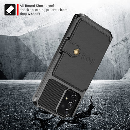Leather Coated TPU Protector Cover with Kickstand and Card Holder [Built-in Magnetic Sheet] ZM03 for Samsung Galaxy A52 4G/5G / A52s 5G