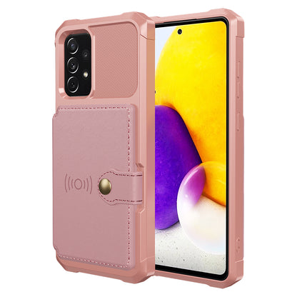 Leather Coated TPU Protector Cover with Kickstand and Card Holder [Built-in Magnetic Sheet] ZM03 for Samsung Galaxy A52 4G/5G / A52s 5G