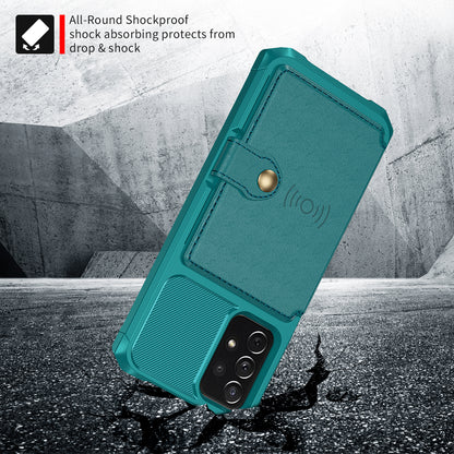 Leather Coated TPU Protector Cover with Kickstand and Card Holder [Built-in Magnetic Sheet] ZM03 for Samsung Galaxy A52 4G/5G / A52s 5G