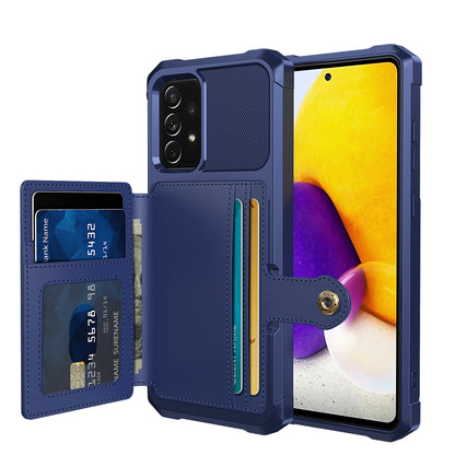 Leather Coated TPU Protector Cover with Kickstand and Card Holder [Built-in Magnetic Sheet] ZM03 for Samsung Galaxy A52 4G/5G / A52s 5G