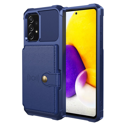 Leather Coated TPU Protector Cover with Kickstand and Card Holder [Built-in Magnetic Sheet] ZM03 for Samsung Galaxy A52 4G/5G / A52s 5G