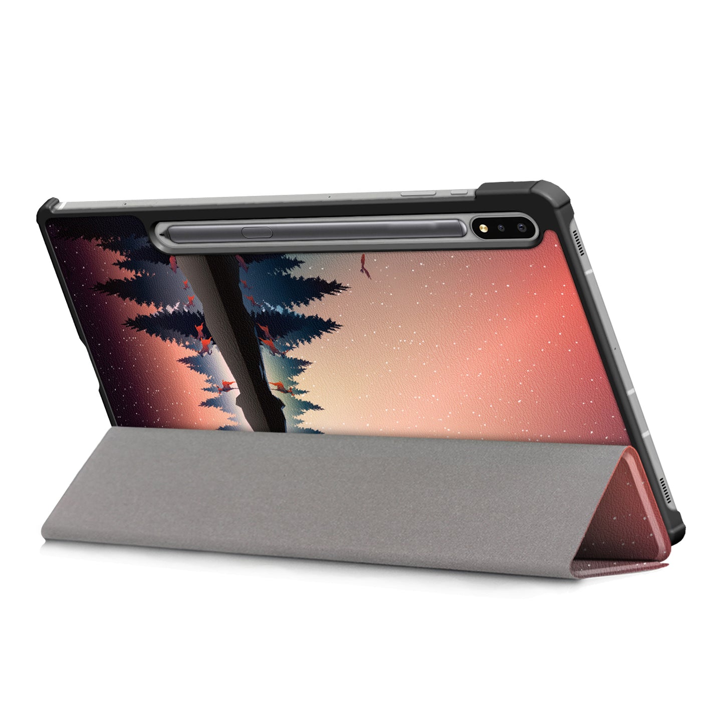 Tri-fold Stand Design Pattern Printing PU Leather Tablet Case Shell Protector for Samsung Galaxy Tab S7 FE T736/Tab S7 Plus/Tab S8+