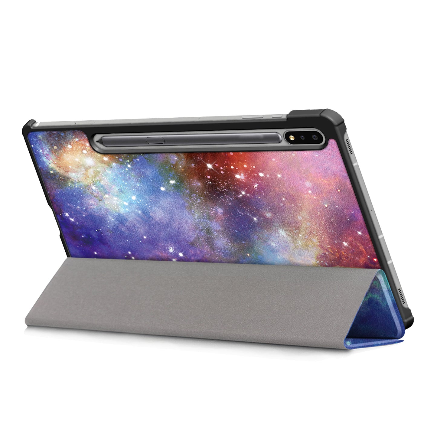 Tri-fold Stand Design Pattern Printing PU Leather Tablet Case Shell Protector for Samsung Galaxy Tab S7 FE T736/Tab S7 Plus/Tab S8+
