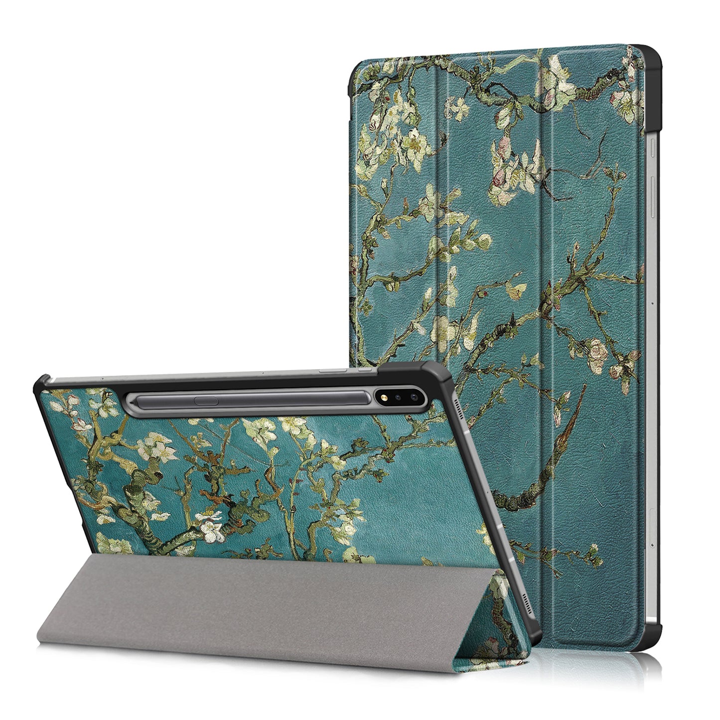 Tri-fold Stand Design Pattern Printing PU Leather Tablet Case Shell Protector for Samsung Galaxy Tab S7 FE T736/Tab S7 Plus/Tab S8+