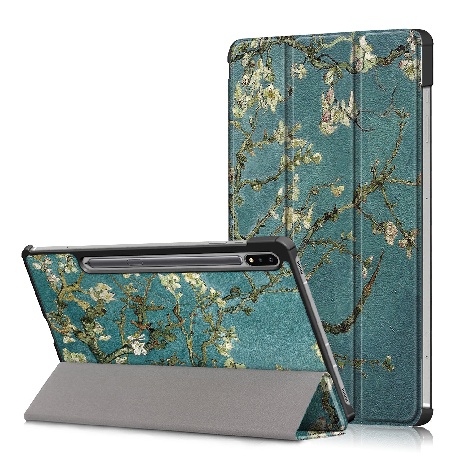 Tri-fold Stand Design Pattern Printing PU Leather Tablet Case Shell Protector for Samsung Galaxy Tab S7 FE T736/Tab S7 Plus/Tab S8+