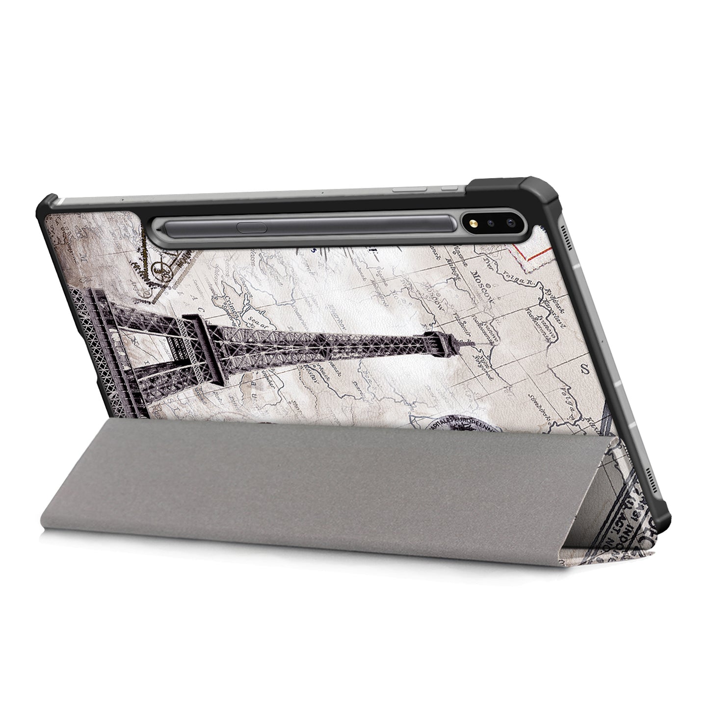 Tri-fold Stand Design Pattern Printing PU Leather Tablet Case Shell Protector for Samsung Galaxy Tab S7 FE T736/Tab S7 Plus/Tab S8+