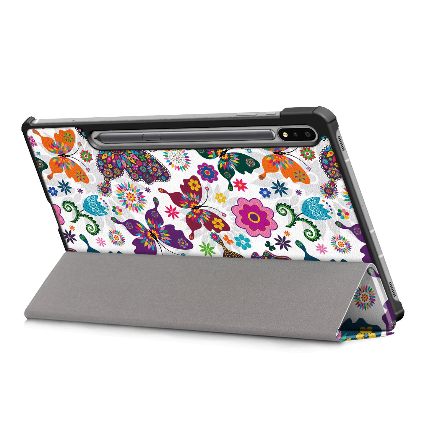 Tri-fold Stand Design Pattern Printing PU Leather Tablet Case Shell Protector for Samsung Galaxy Tab S7 FE T736/Tab S7 Plus/Tab S8+