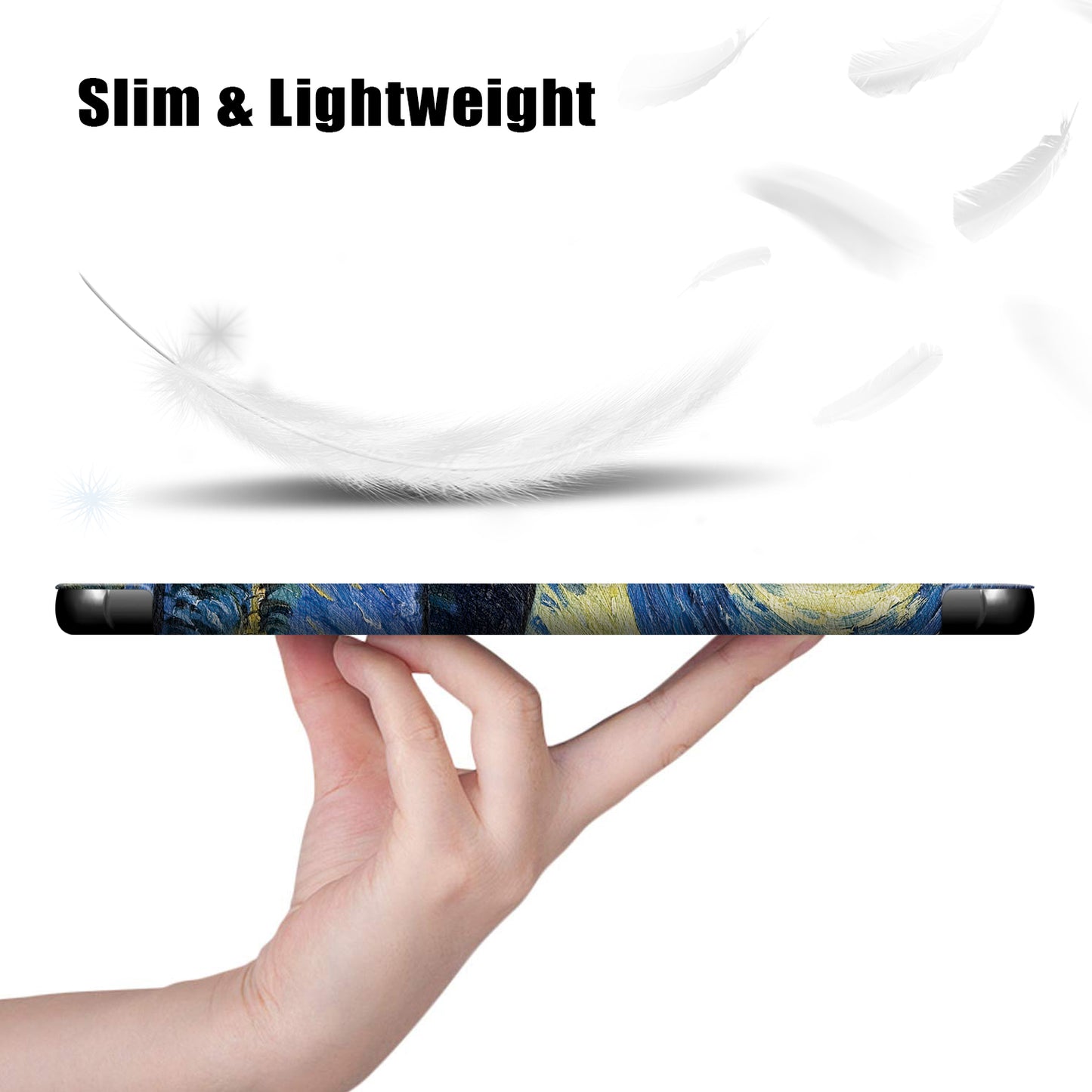 Tri-fold Stand Design Pattern Printing PU Leather Tablet Case Shell Protector for Samsung Galaxy Tab S7 FE T736/Tab S7 Plus/Tab S8+