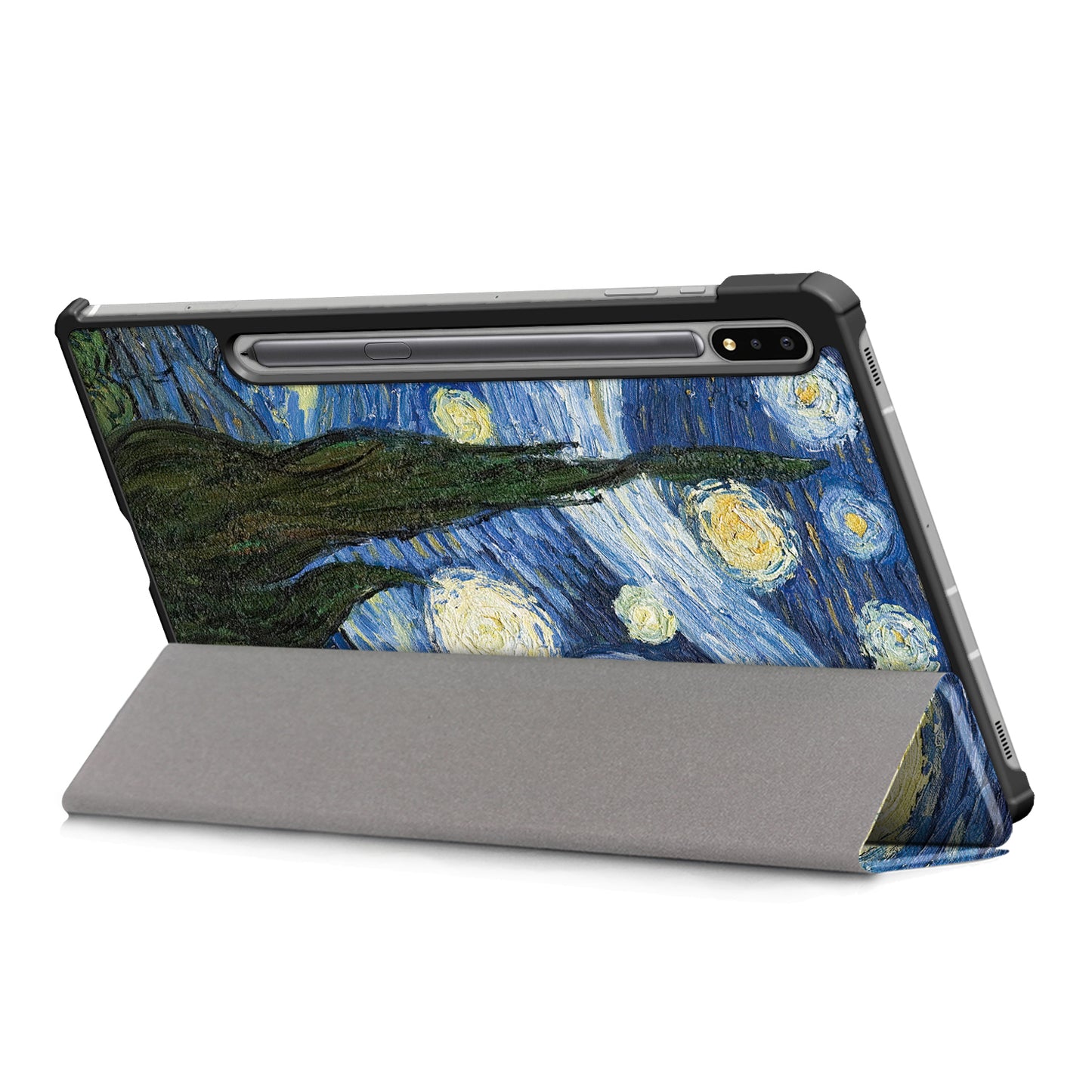 Tri-fold Stand Design Pattern Printing PU Leather Tablet Case Shell Protector for Samsung Galaxy Tab S7 FE T736/Tab S7 Plus/Tab S8+
