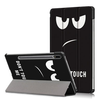 Tri-fold Stand Design Pattern Printing PU Leather Tablet Case Shell Protector for Samsung Galaxy Tab S7 FE T736/Tab S7 Plus/Tab S8+