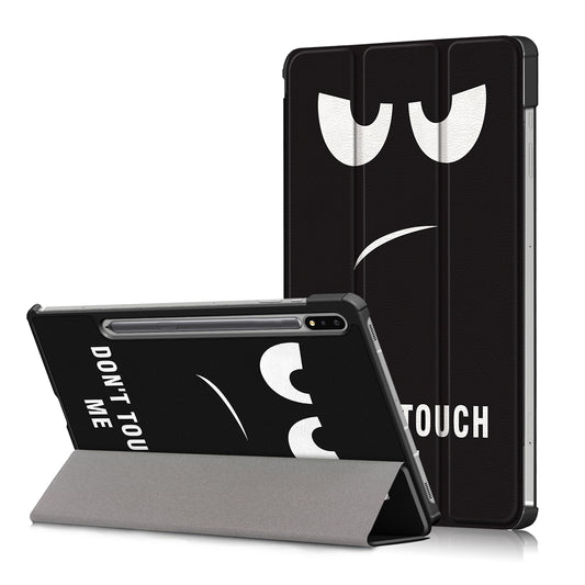 Tri-fold Stand Design Pattern Printing PU Leather Tablet Case Shell Protector for Samsung Galaxy Tab S7 FE T736/Tab S7 Plus/Tab S8+