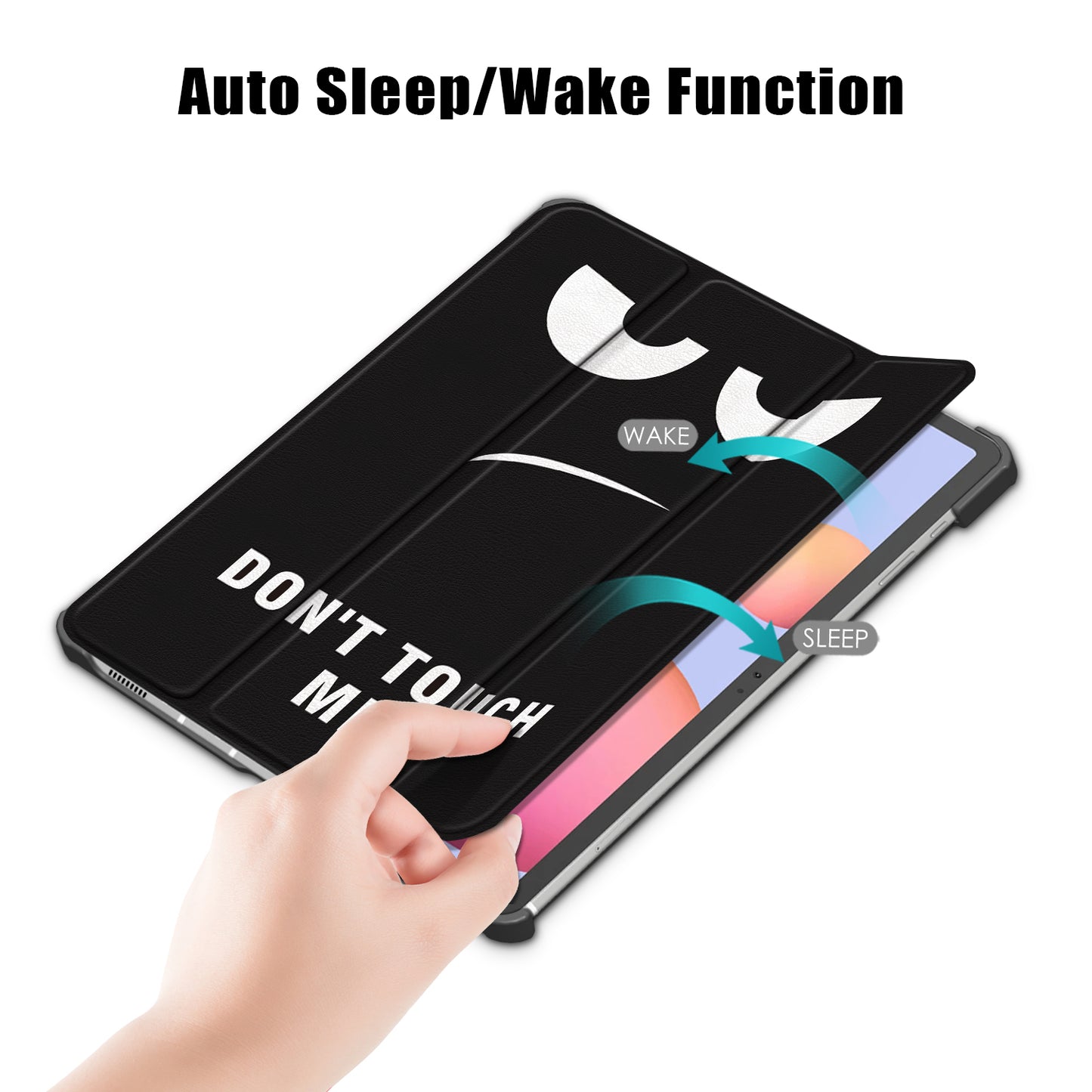 Tri-fold Stand Design Pattern Printing PU Leather Tablet Case Shell Protector for Samsung Galaxy Tab S7 FE T736/Tab S7 Plus/Tab S8+