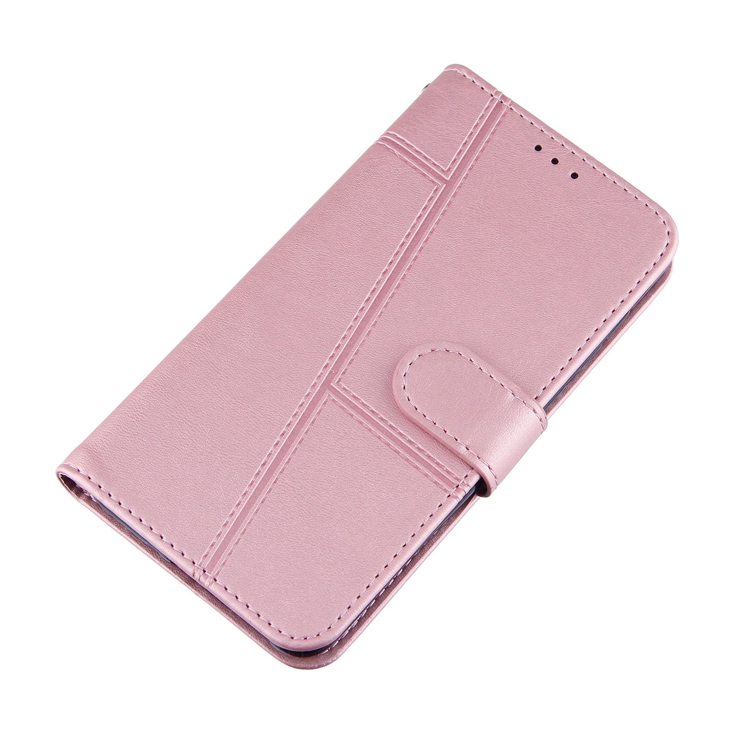 Concise Splicing Leather Phone Cover Stand Case with Wallet and Strap for Samsung Galaxy A52 4G/5G / A52s 5G