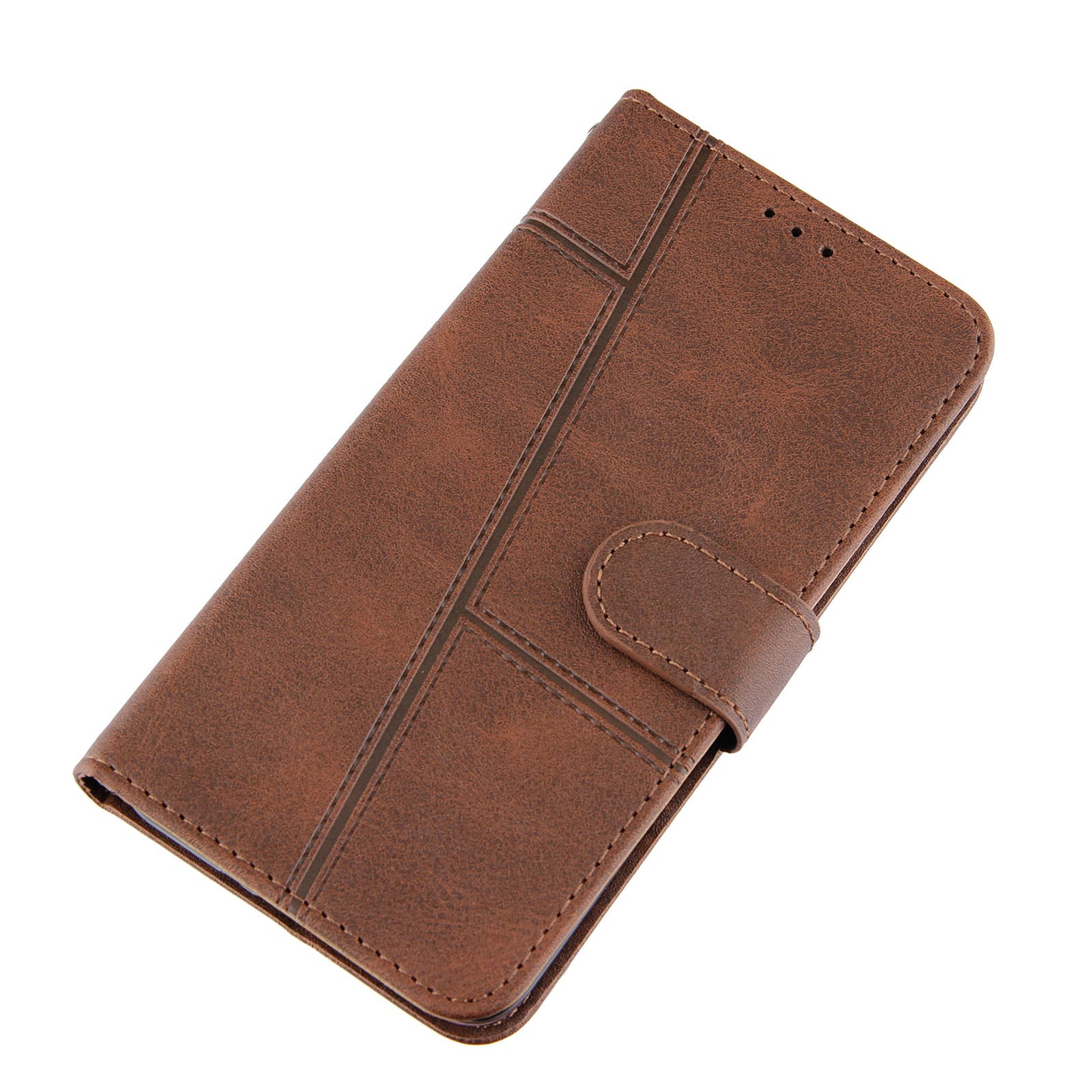 Concise Splicing Leather Phone Cover Stand Case with Wallet and Strap for Samsung Galaxy A52 4G/5G / A52s 5G