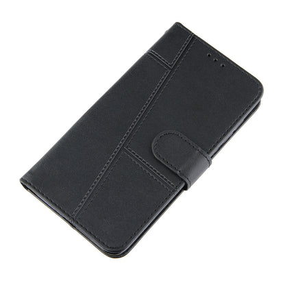 Concise Splicing Leather Phone Cover Stand Case with Wallet and Strap for Samsung Galaxy A52 4G/5G / A52s 5G