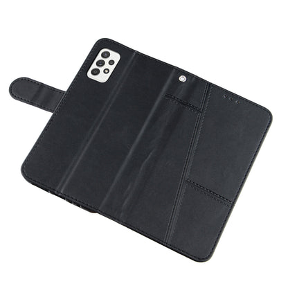 Concise Splicing Leather Phone Cover Stand Case with Wallet and Strap for Samsung Galaxy A52 4G/5G / A52s 5G