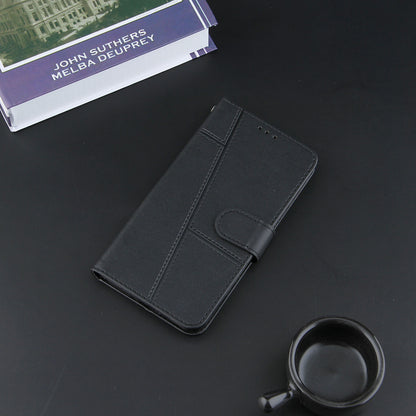 Concise Splicing Leather Phone Cover Stand Case with Wallet and Strap for Samsung Galaxy A52 4G/5G / A52s 5G