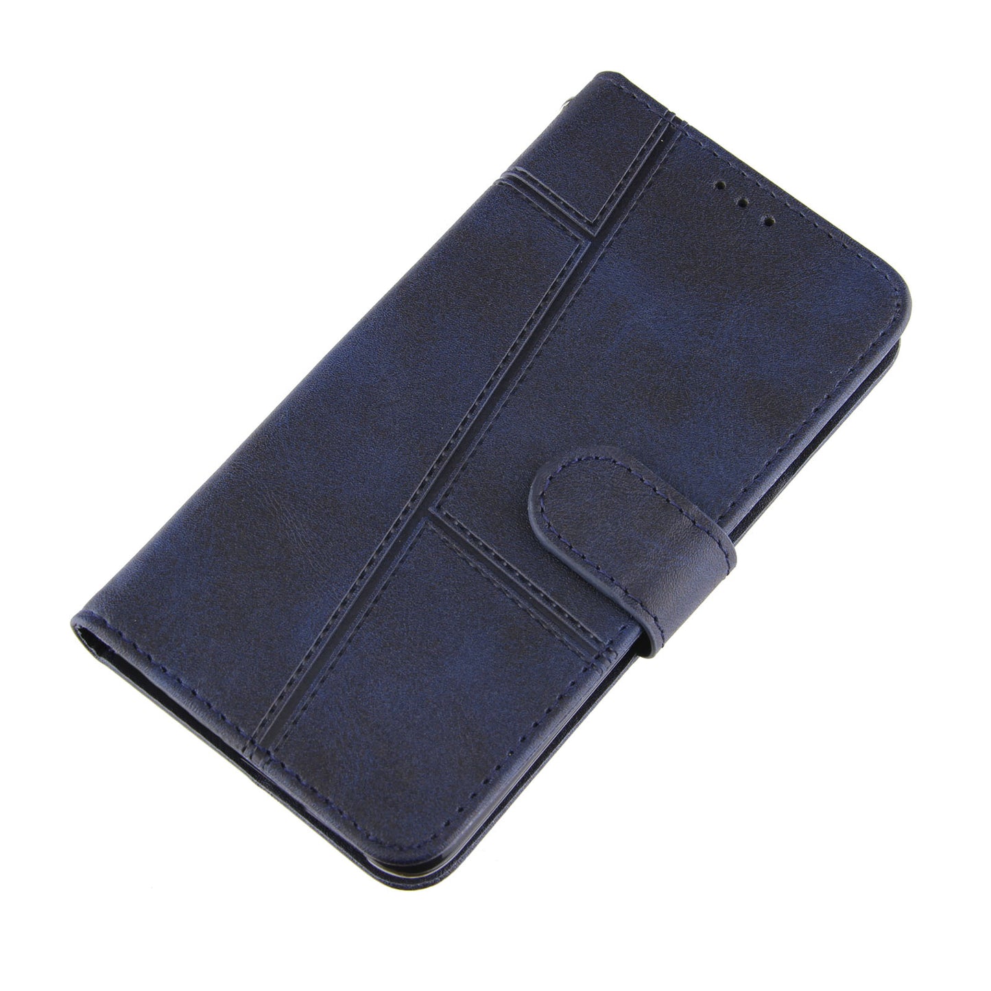 Concise Splicing Leather Phone Cover Stand Case with Wallet and Strap for Samsung Galaxy A52 4G/5G / A52s 5G