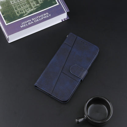 Concise Splicing Leather Phone Cover Stand Case with Wallet and Strap for Samsung Galaxy A52 4G/5G / A52s 5G