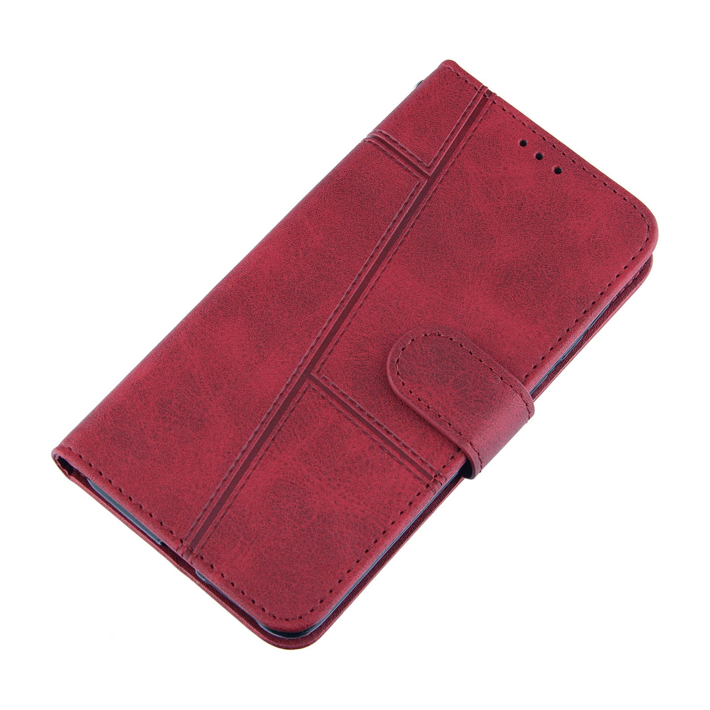 Concise Splicing Leather Phone Cover Stand Case with Wallet and Strap for Samsung Galaxy A52 4G/5G / A52s 5G