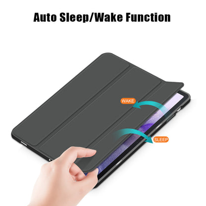 Tri-fold Stand Design TPU + PU Leather Cover with Pen Slot for Samsung Galaxy Tab S7 FE T736/Tab S7 Plus/Tab S8+