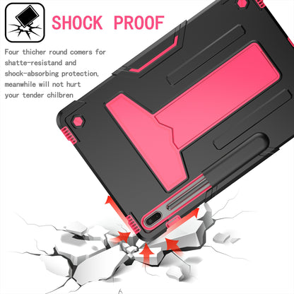 Foldable T-shaped Kickstand PC Silicone Shock-Proof Cover Protector for Samsung Galaxy Tab S7 FE